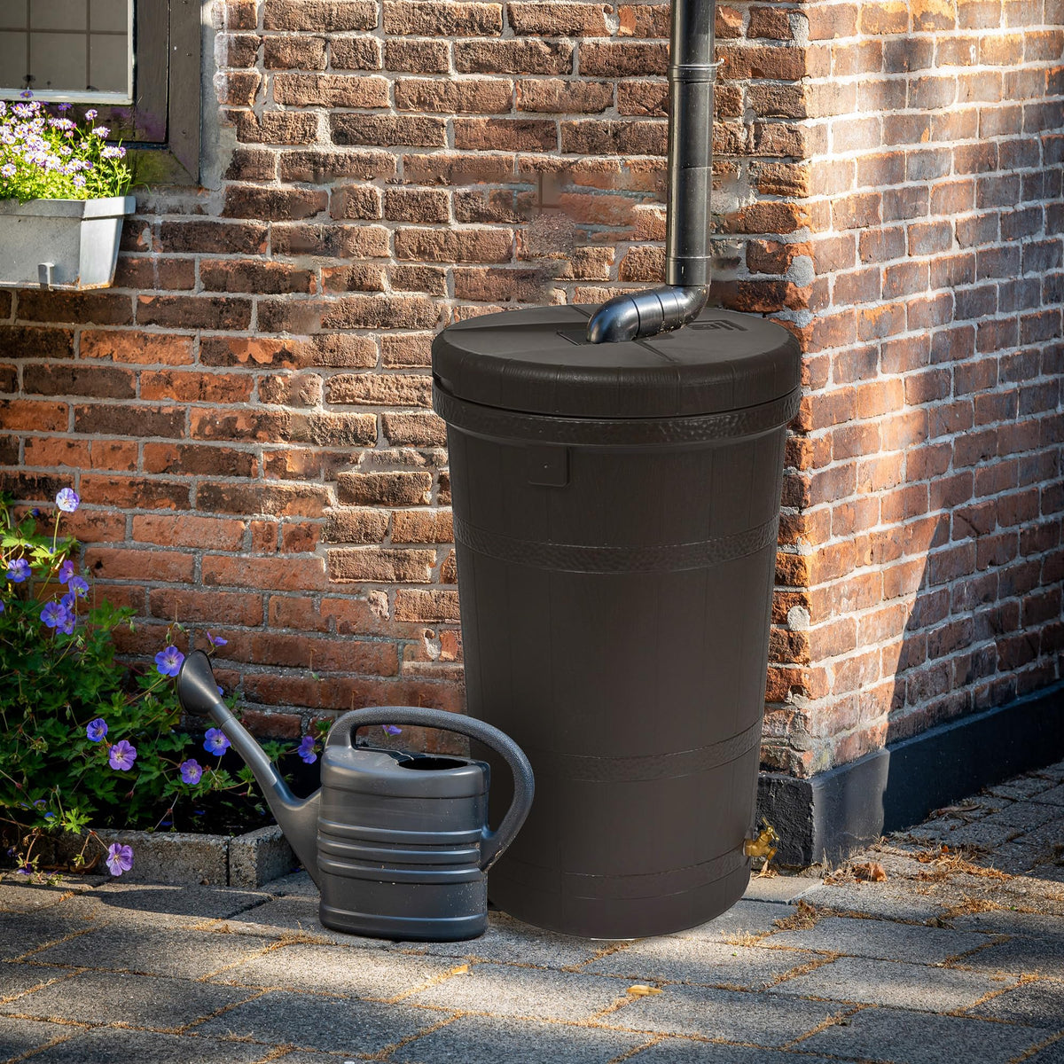 50 Gallon Oak Brown Water Collection Barrel Z73985
