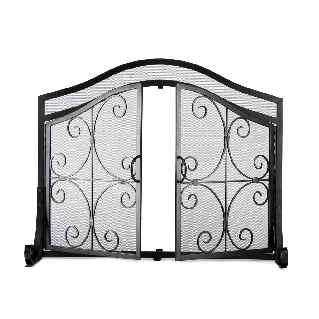 Black Metal Fireplace Screen C493