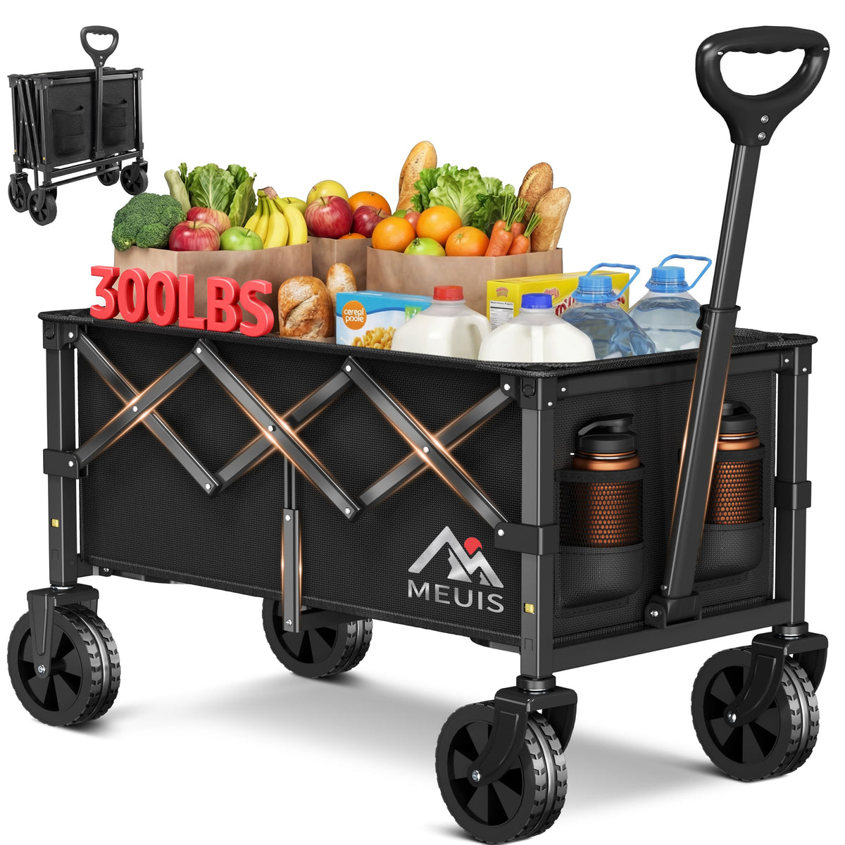 Collapsible Grocery Wagon Cart with Wheels S928643